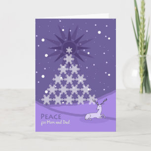 Christmas Peace for Mom and Dad, Violet Coloured Card