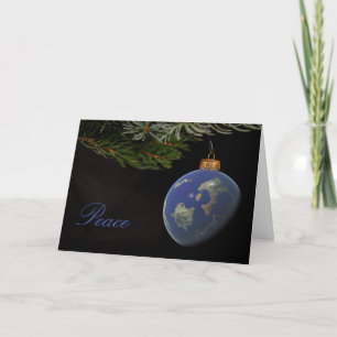 Christmas Peace Globe ornament Holiday Card