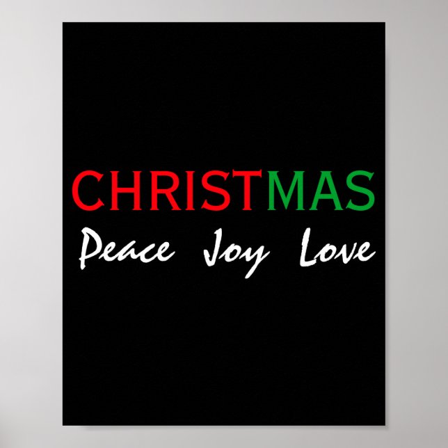 Christmas Peace Joy Love Tygraphy T Shirt  Poster (Front)