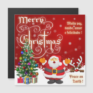 Christmas Peace on Earth Citation Texte Carte magn