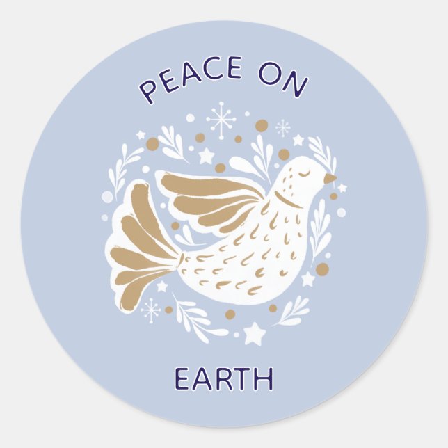 Christmas Peace on Earth Dove Sticker  (Front)