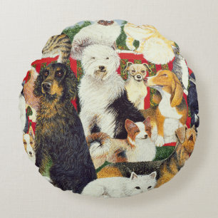 Christmas Peace Round Pillow