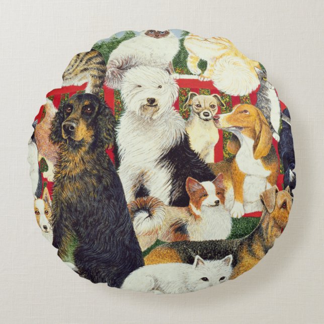 Christmas Peace Round Pillow (Front)