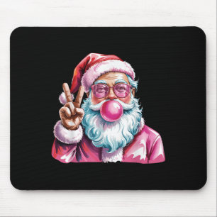 Christmas Peace Sign Hand Santa Claus Nk Bubble Gu Mouse Pad