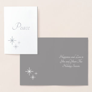 Christmas Peace Silver Snowflakes  Foil Card