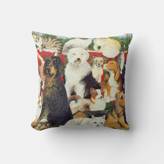 Christmas Peace Throw Pillow (Front)