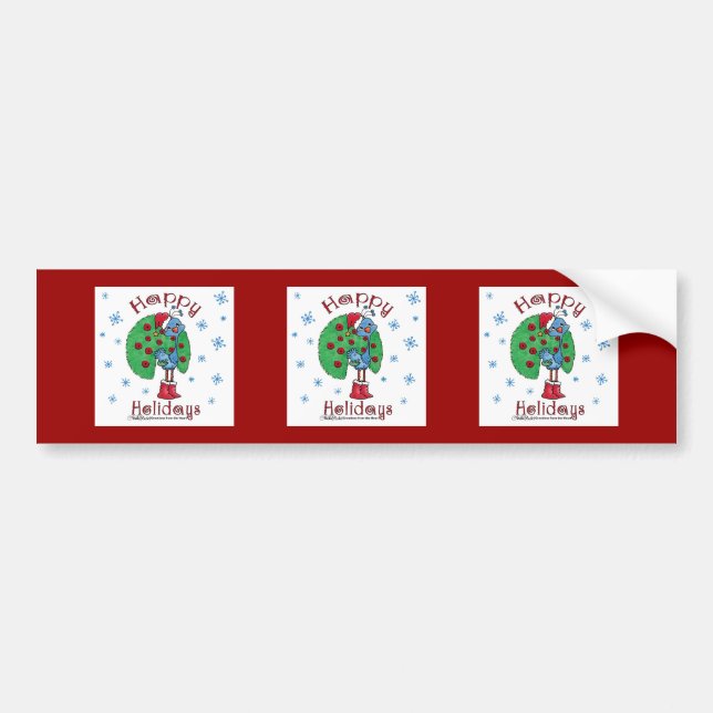 Christmas Peacock Bumper Sticker (Front)