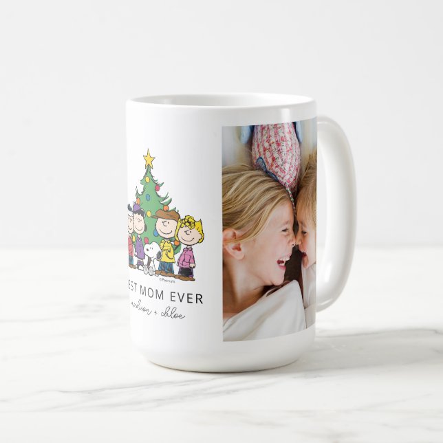 Christmas Peanuts | Best Mom Ever Photo Coffee Mug (Front Right)