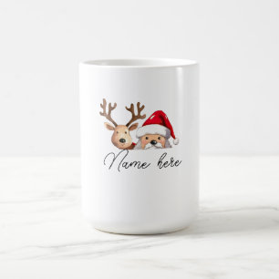 Christmas Peeking Personalized Name Coffee Mug