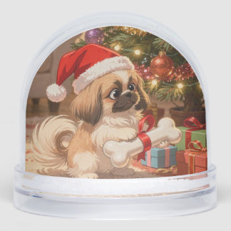 Christmas Pekingese, Author Natasha Us Snowglobe