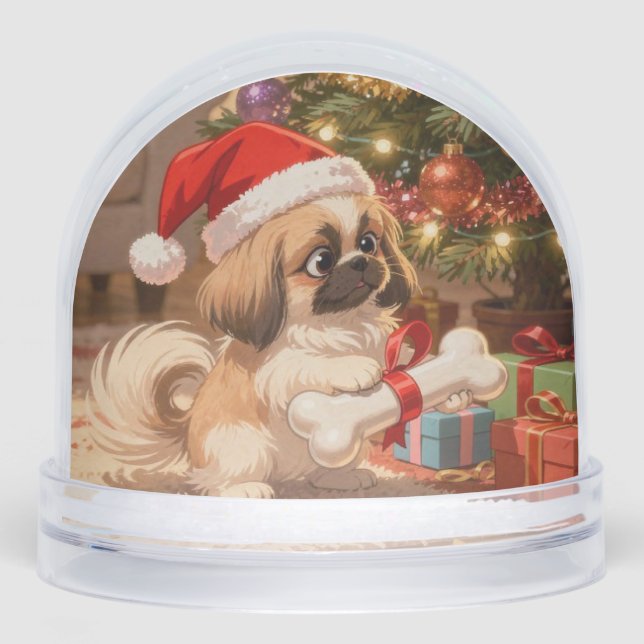  Christmas Pekingese, Author Natasha Us   Snowglobe (Front)
