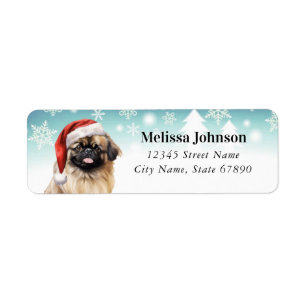 Christmas Pekingese Chien Retourner Adresse Étique