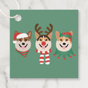Christmas Pembroke Welsh Corgi Dogs Favour Tags
