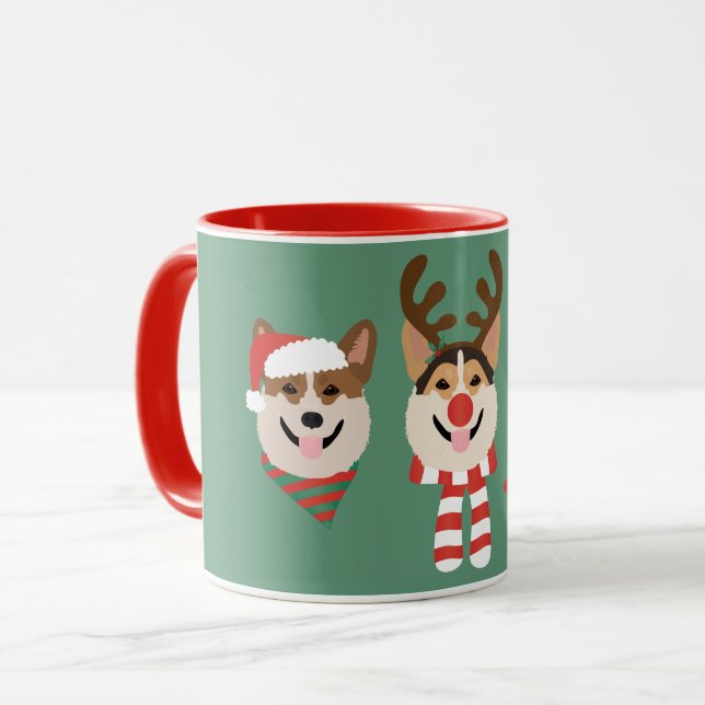 Christmas Pembroke Welsh Corgi Dogs Mug (Front Left)