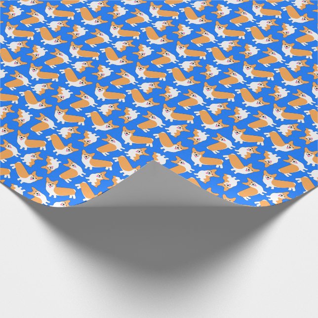 Christmas Pembroke Welsh Corgi Puppy Pattern Wrapping Paper (Corner)