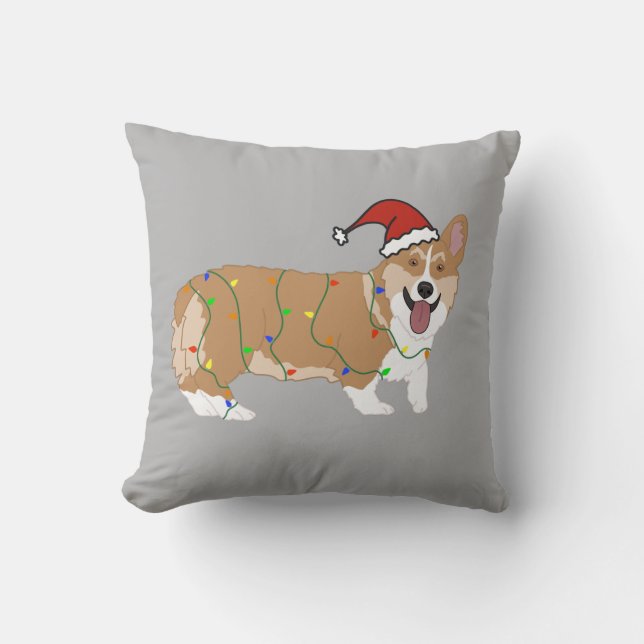 Christmas Pembroke Welsh Corgi  Throw Pillow (Front)