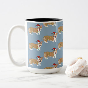 Christmas Pembroke Welsh Corgi  Two-Tone Coffee Mug
