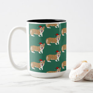 Christmas Pembroke Welsh Corgi Two-Tone Coffee Mug