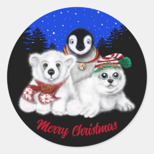 Christmas penguin baby polar bear seal pup 