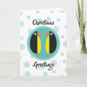 Christmas Penguin Couple Holiday Card