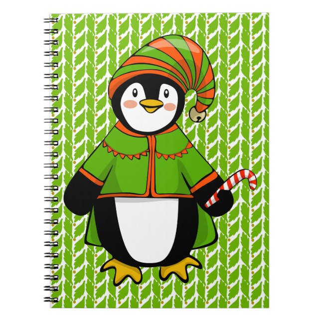 Christmas Penguin Elf Notebook (Front)