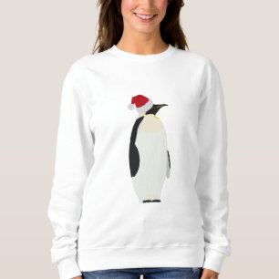 Christmas Penguin Funny Animal with Santa Hat Sweatshirt