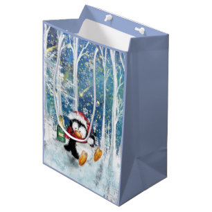 Christmas Penguin Gift Bag