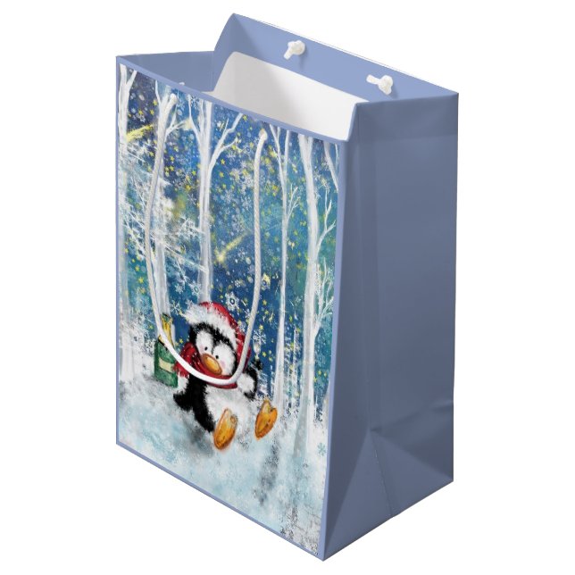 Christmas Penguin Gift Bag (Front Angled)