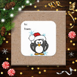 Christmas Penguin Gift Tag Sticker<br><div class="desc">The perfect little peel and stick addition to your Christmas gift wrapping. Please take note: due to the glossy finish on these great stickers,  we suggest using a Sharpie marker when writing on them,  instead of a ballpoint pen.</div>