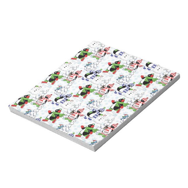 Christmas penguin ice skating notepad (Rotated)