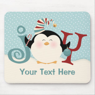 Christmas Penguin Joy Mouse Pad