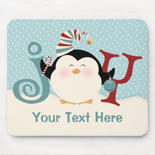 Christmas Penguin Joy Mouse Pad (Front)