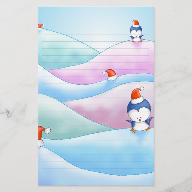 christmas penguin land stationery (Front)
