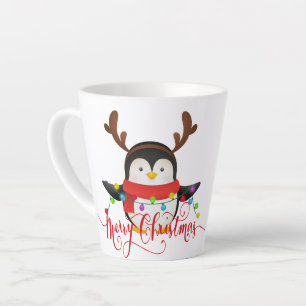 Christmas penguin   latte mug