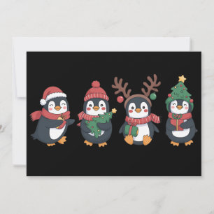 Christmas Penguin Lover Cute Animals Family Xmas Holiday Card