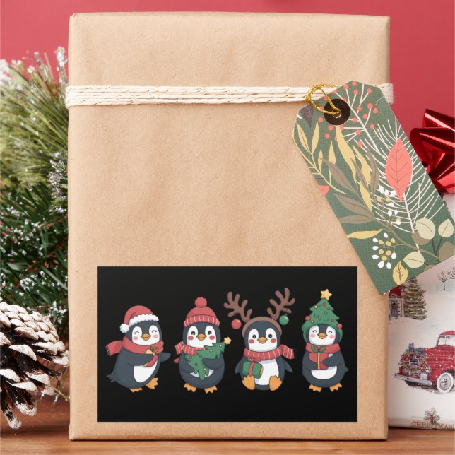 Christmas Penguin Lover Cute Animals Family Xmas Sticker (Holiday)