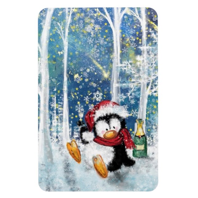 Christmas Penguin Magnet (Vertical)