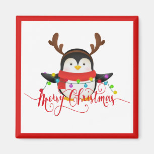 Christmas penguin magnet