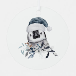 Christmas Penguin  Metal Ornament