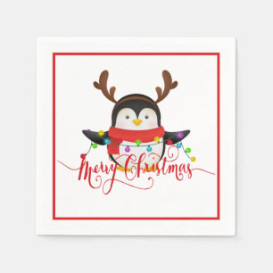 Christmas penguin   napkin