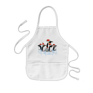 Christmas Penguin Party Kids Apron