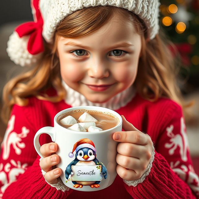 Christmas penguin personalized coffee mug (Creator Uploaded)