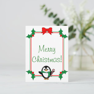 Christmas Penguin Postcard