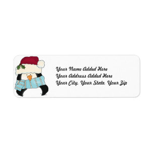 Christmas Penguin Return Address Labels