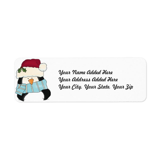 Christmas Penguin Return Address Labels (Front)