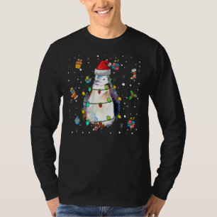 Christmas penguin Santa Hat Lights Ornaments Xmas T-Shirt