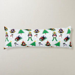 Christmas penguin skiing body pillow
