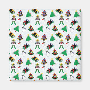 Christmas penguin skiing magnet