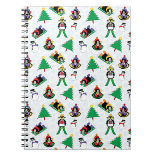 Christmas penguin skiing notebook