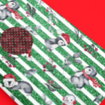 Christmas Penguin Snowman Green Glitter Stripes Wrapping Paper<br><div class="desc">This design may be personalized in the area provided by changing the photo and/or text. Or it can be customized by clicking Personalize this Template and then choosing the click to customize further option and delete or change the colour of the background, add text, change the text colour or style,...</div>